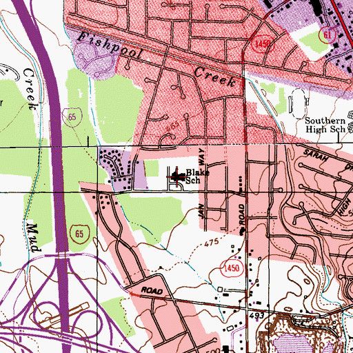 Topographic Map of Blake Elementary School, KY