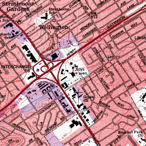 Topographic Map of Boys Haven Alternative School, KY