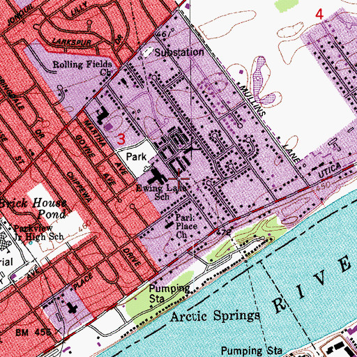 Topographic Map of Bridgepoint Elementary School, IN