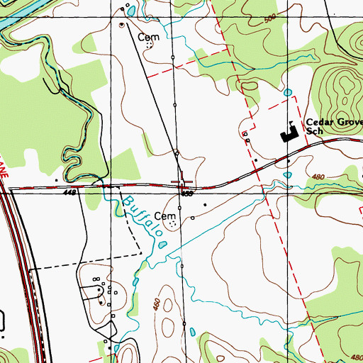 Topographic Map of Cedar Grove Elementary School, KY