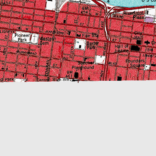 Topographic Map of Coleridge Taylor Elementary School, KY