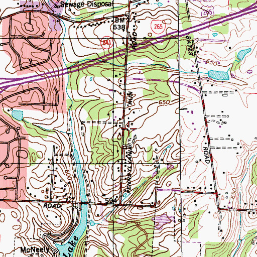 Topographic Map of Peace Lutheran Church, KY