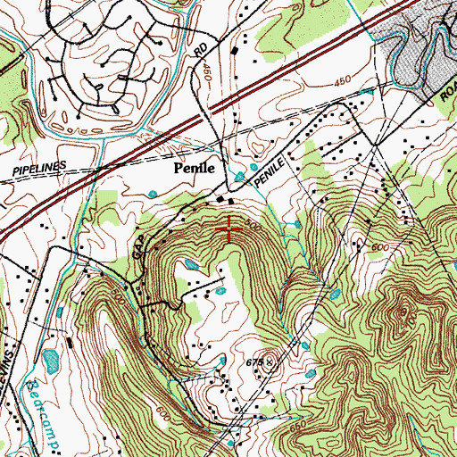 Topographic Map of Penile Baptist Church, KY