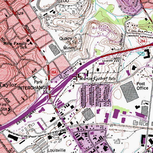 Topographic Map of Pilgrim Lutheran Church, KY