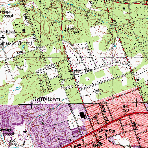 Topographic Map of Pilgrim Missionary Baptist Church, KY