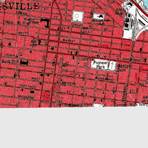 Topographic Map of Quinn Chapel African Methodist Episcopal Church, KY