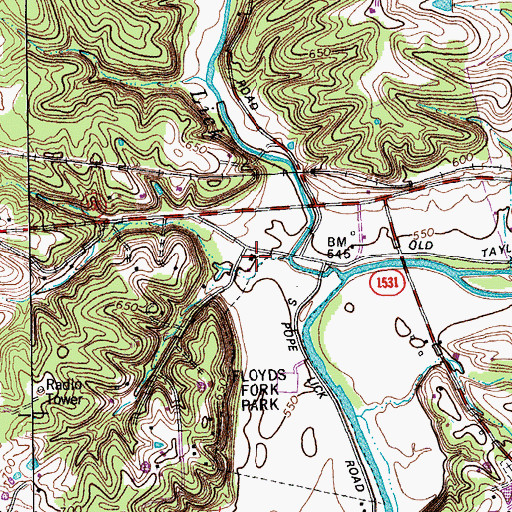 Topographic Map of Reformed Baptist Church of Louisville, KY