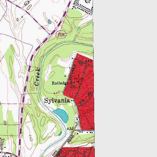 Topographic Map of Rutledge Road Baptist Church, KY