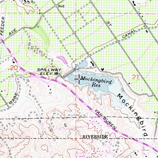 Topographic Map of Mockingbird Reservoir, CA