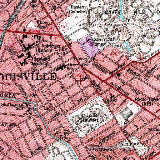 Topographic Map of Saint Brigid Catholic Church, KY