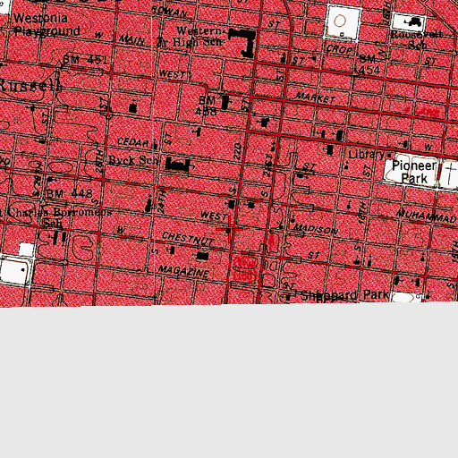 Topographic Map of Saint James Baptist Church, KY