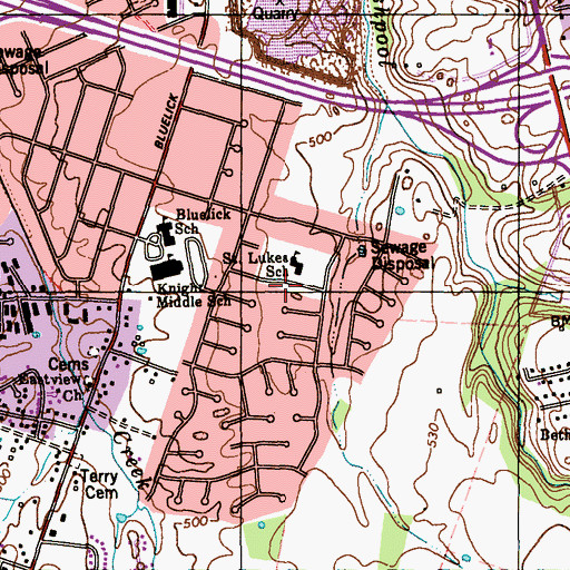 Topographic Map of Saint Luke Catholic Church, KY