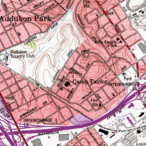 Topographic Map of Saint Luke United Methodist Church, KY