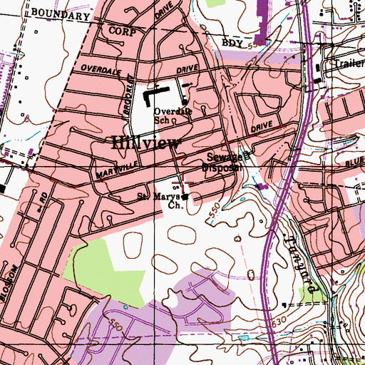Topographic Map of Saint Marys Catholic Church, KY