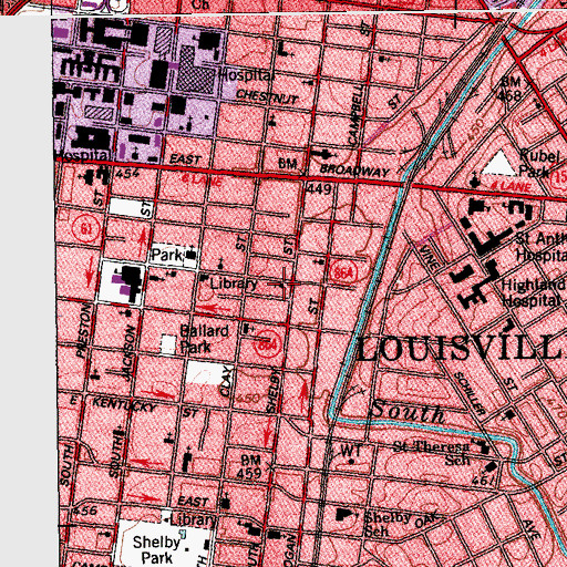 Topographic Map of Saint Paul Missionary Baptist Church, KY