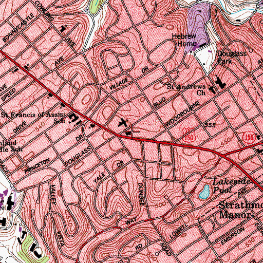 Topographic Map of Saint Paul United Methodist Church, KY