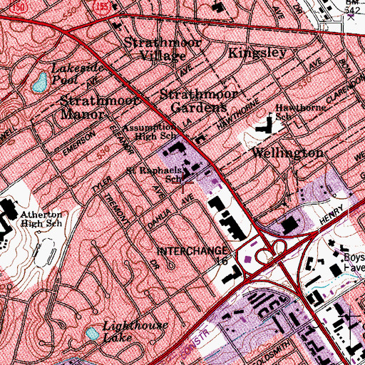 Topographic Map of Saint Raphaels Church, KY