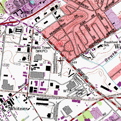 Topographic Map of Salem United Church, KY