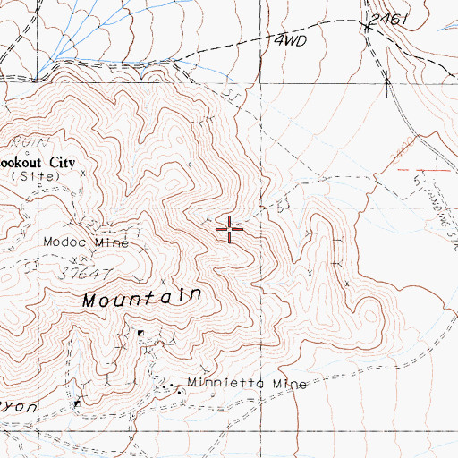 Topographic Map of Modoc Mine, CA
