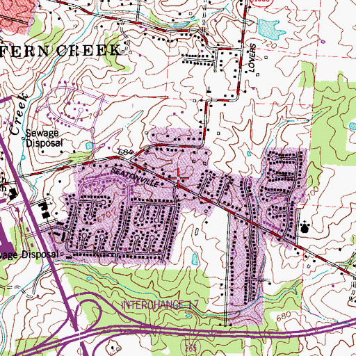 Topographic Map of Seaton Park Baptist Church, KY