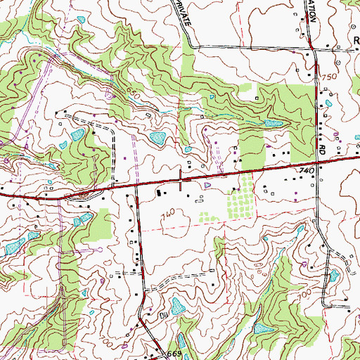 Topographic Map of Servants Heart Church, KY