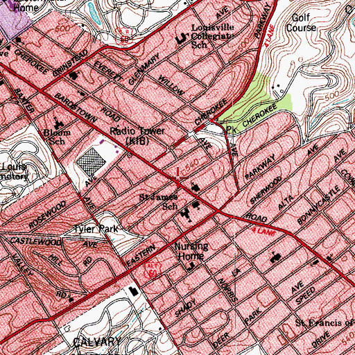 Topographic Map of Sojourn Church, KY