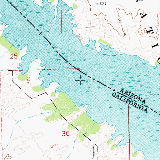 Topographic Map of Mohave Canyon, CA