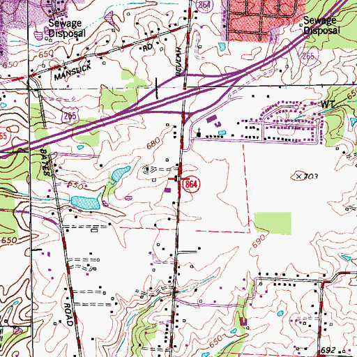 Topographic Map of Solid Rock Church of God, KY