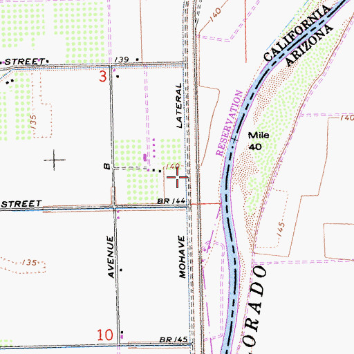 Topographic Map of Mohave Lateral, CA