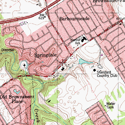 Topographic Map of Springdale Presbyterian Church, KY