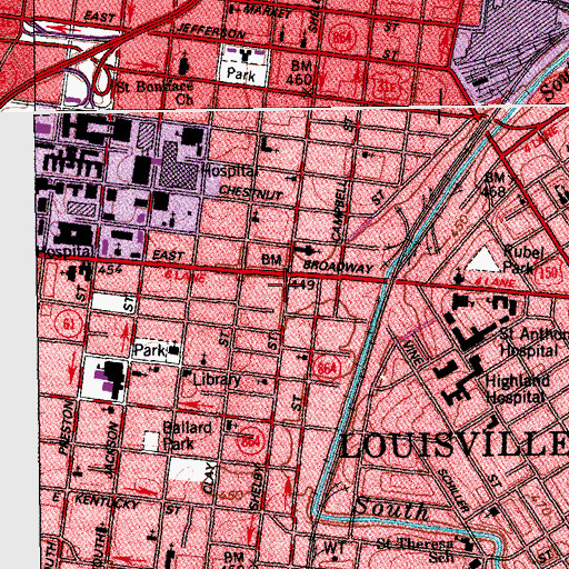 Topographic Map of Tabernacle Missionary Baptist Church, KY