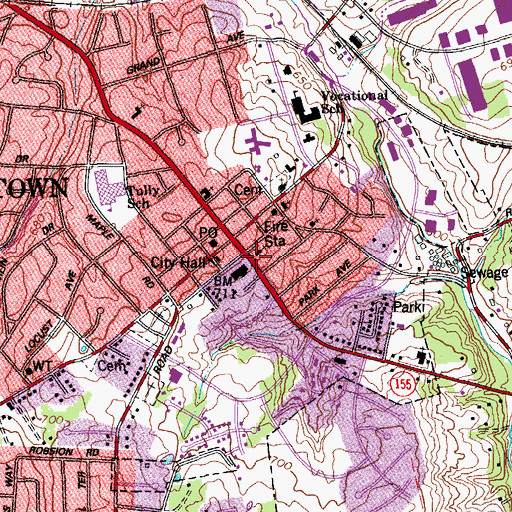 Topographic Map of Jeffersontown Presbyterian Church, KY