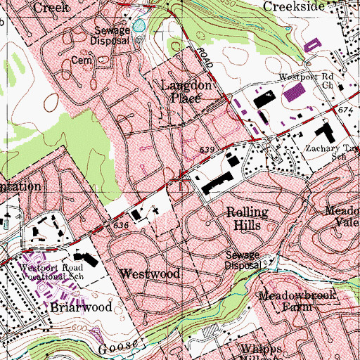 Topographic Map of John Knox Presbyterian Church, KY