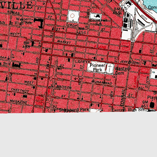 Topographic Map of Kentucky Street Original Church of God, KY