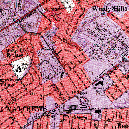 Topographic Map of Kingdom Hall of Jehovahs Witnesses, KY
