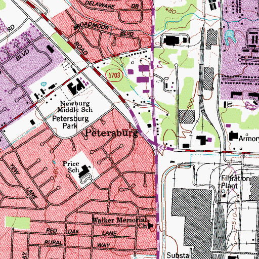 Topographic Map of Kingdom Hall of Jehovahs Witnesses, KY