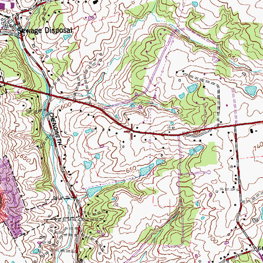 Topographic Map of Lakeside Baptist Church, KY