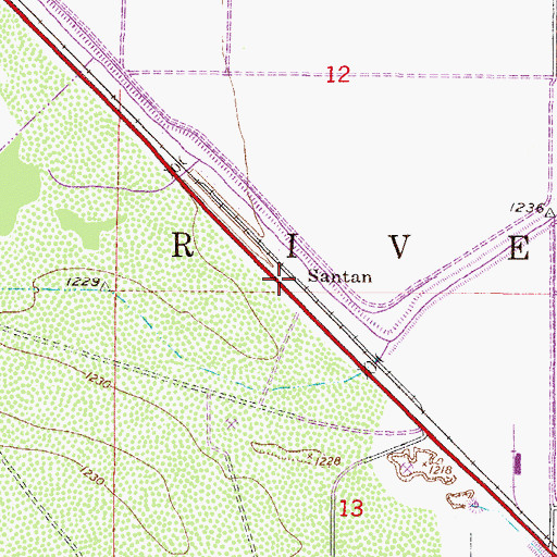 Topographic Map of Santan, AZ