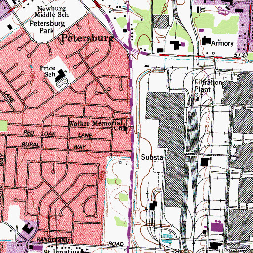 Topographic Map of Lighthouse Community Center, KY