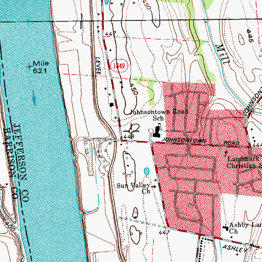 Topographic Map of Lighthouse of Prayer Church, KY