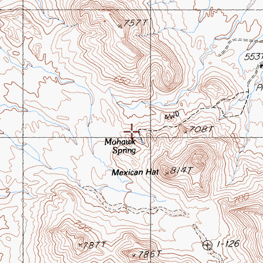 Topographic Map of Mohawk Spring, CA