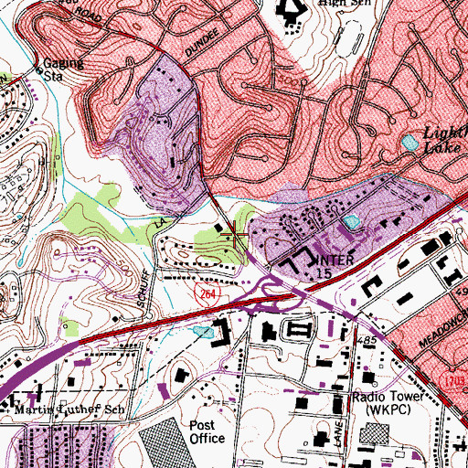 Topographic Map of Louisville First Seventh Day Adventist Church, KY