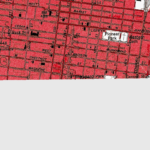 Topographic Map of Magazine Street Seventh Day Adventist Church, KY
