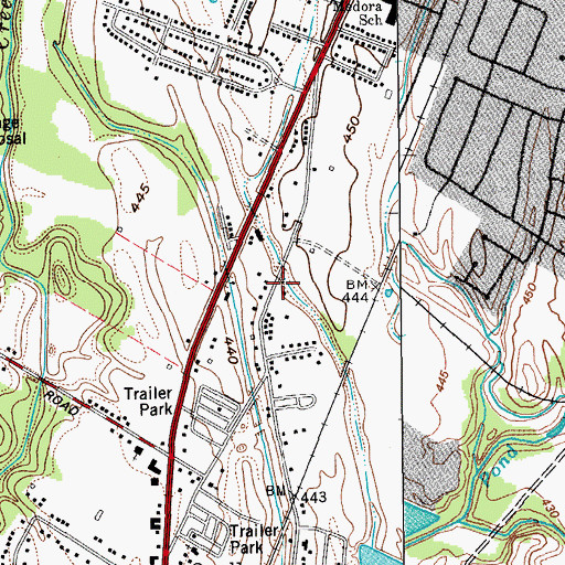 Topographic Map of Meadowlawn Baptist Church, KY