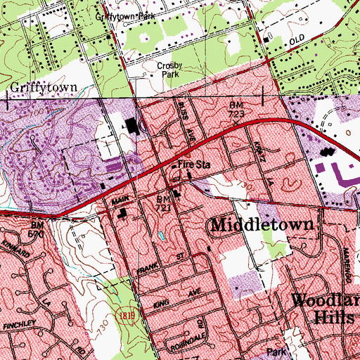 Topographic Map of Middletown First Baptist Church, KY