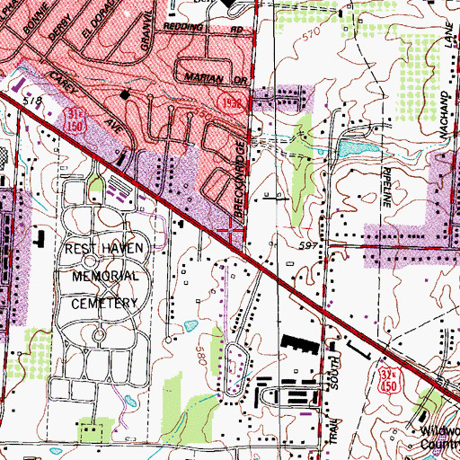 Topographic Map of Daymar College, KY