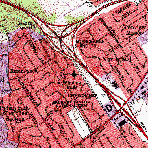 Topographic Map of Dunn Elementary School, KY