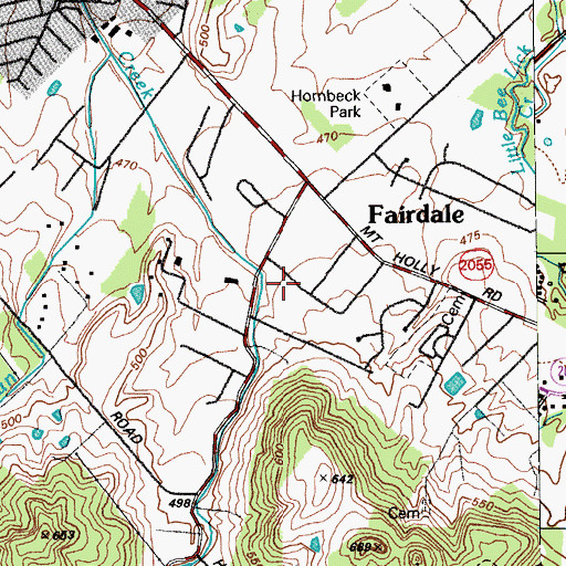 Topographic Map of Fairdale Elementary School, KY