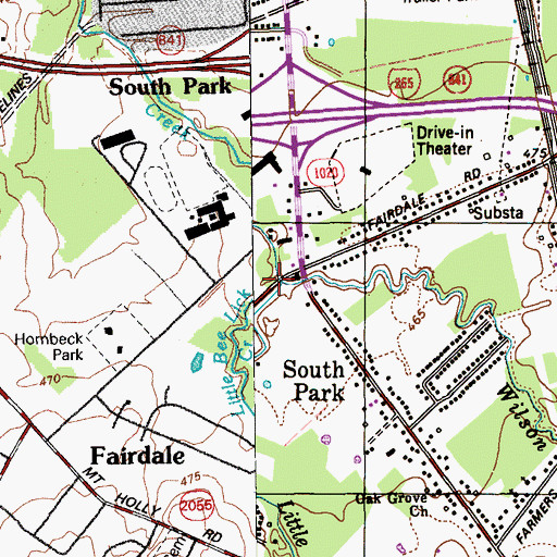 Topographic Map of Fairdale High School Magnet Career Academy, KY