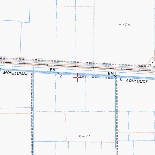 Topographic Map of Mokelumne Aqueduct, CA